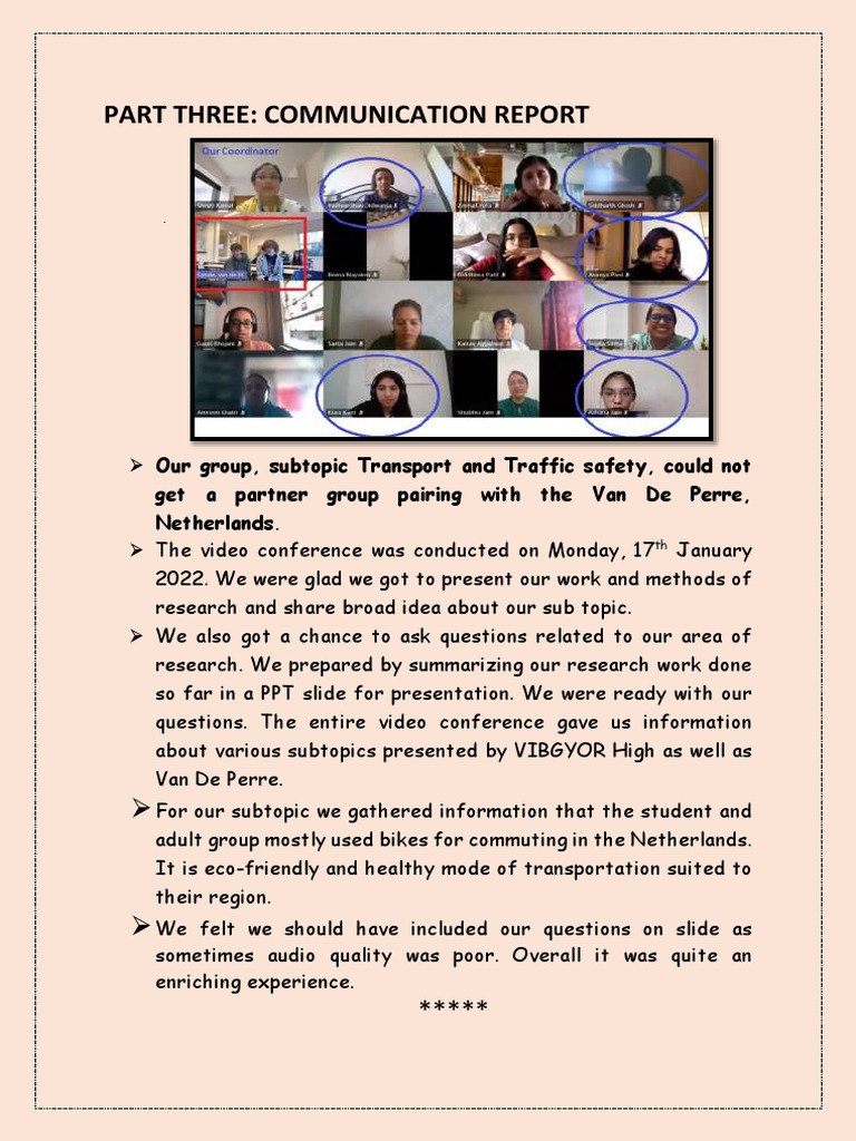 Communication Report | PDF