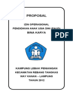 Proposal Izin Operasional Paud Bina Karya