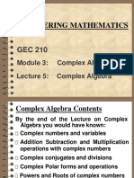 Engineering Mathematics: Complex Algebra Complex Algebra