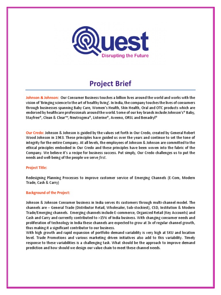 J&J Case PDF Johnson & Johnson Retail