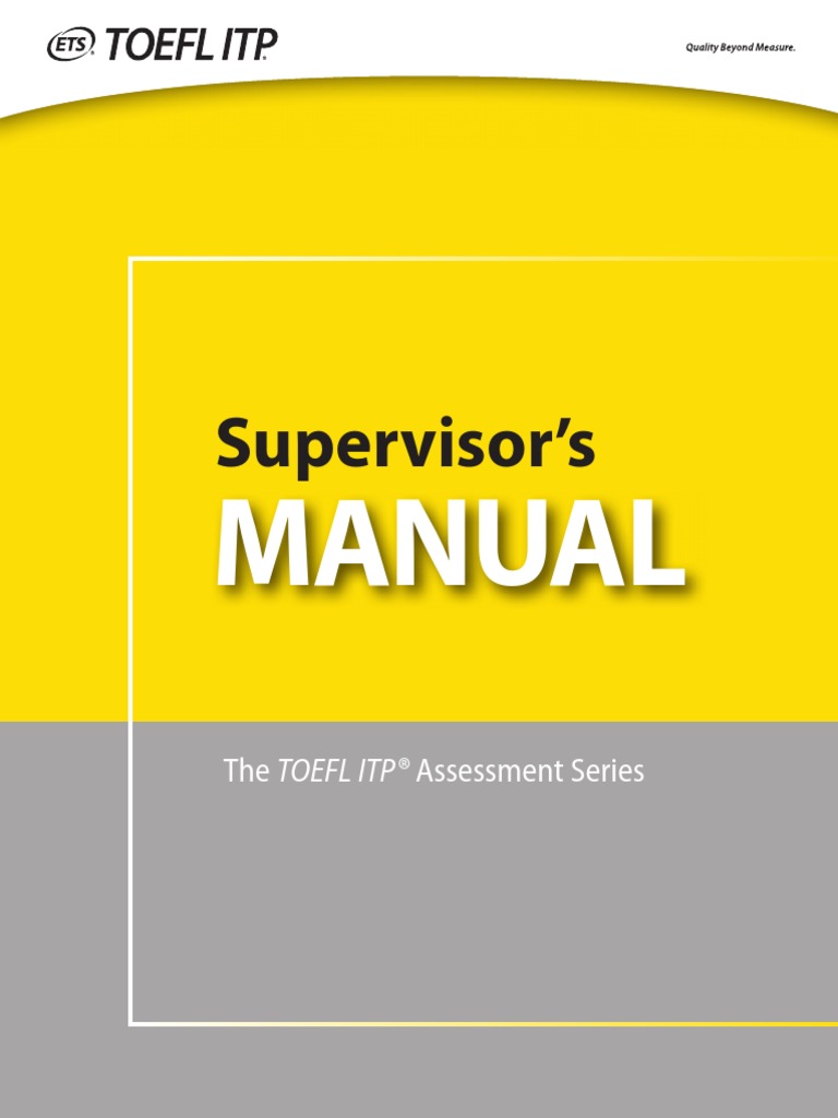 Supervisor Manual 3 PDF Test Of English As A Foreign Language Identity Document
