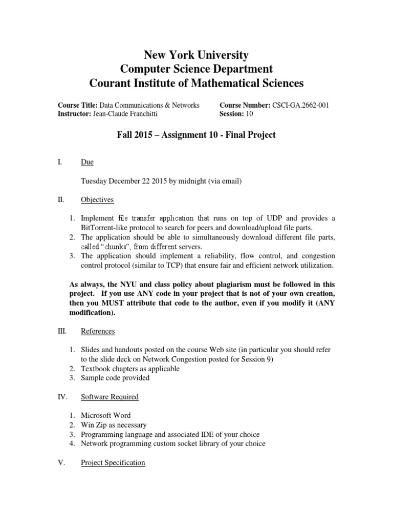 New York University Computer Science Department Courant Institute of