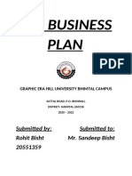 The Business Plan: Submitted By: Submitted To: Rohit Bisht Mr. Sandeep Bisht 20551359