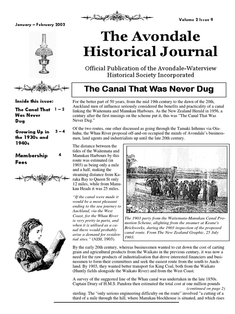 Avondale Historical Journal Vol. 1 Issue 9 Canal Nature
