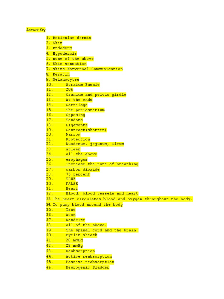 Answer Key | PDF | Home & Garden | Wellness