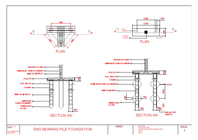 End Bearing Pile Foundation Details | PDF | Deep Foundation ...
