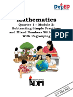 Mathematics: Quarter 1 - Module 2: Subtracting Simple Fractions and Mixed Numbers Without and With Regrouping
