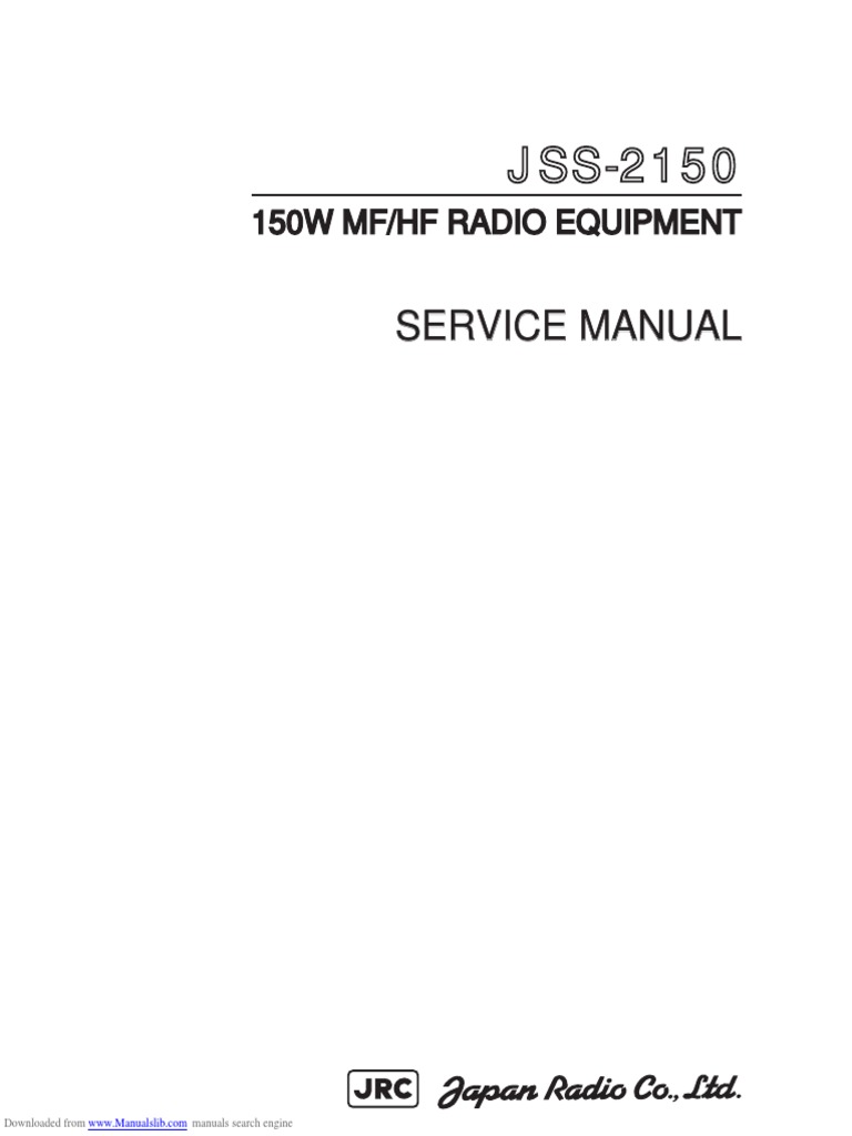 JSS-2150 JSS-2150: Service Service Manual Manual | PDF ...