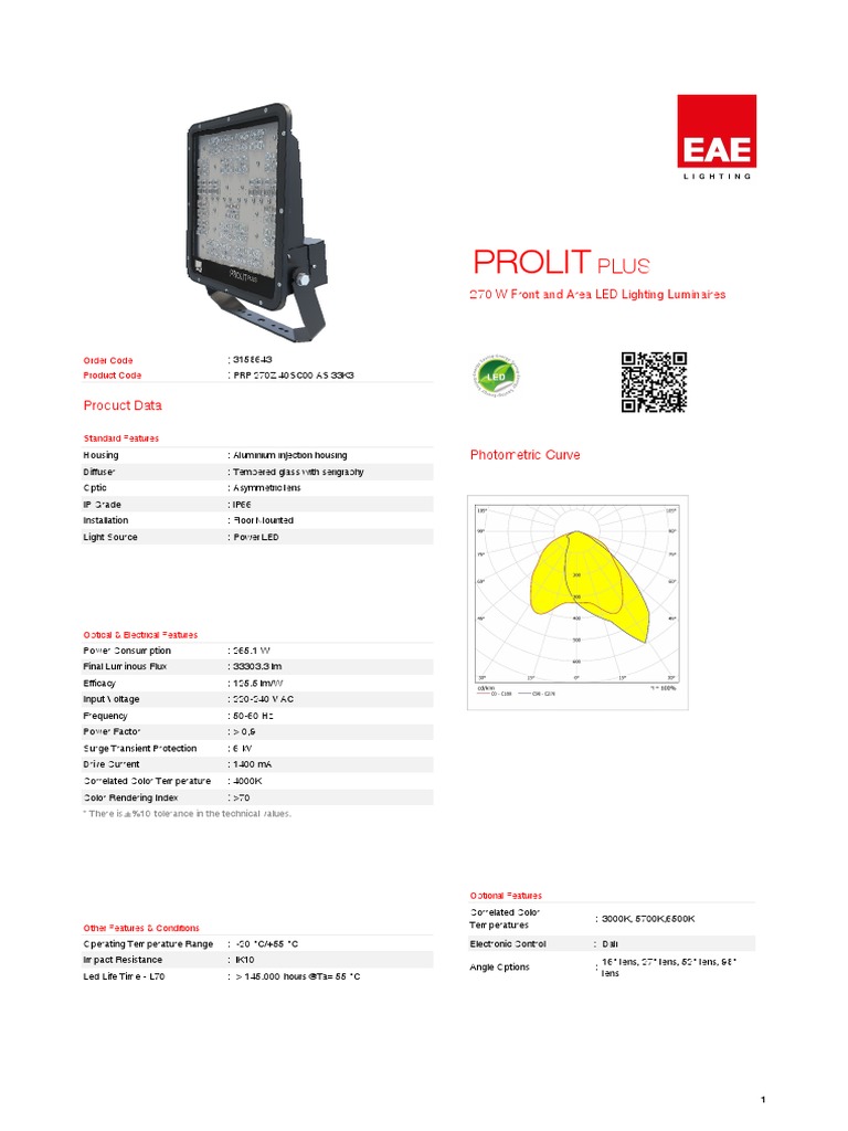 Prolit: Product Data | PDF | Light Emitting Diode | Lighting