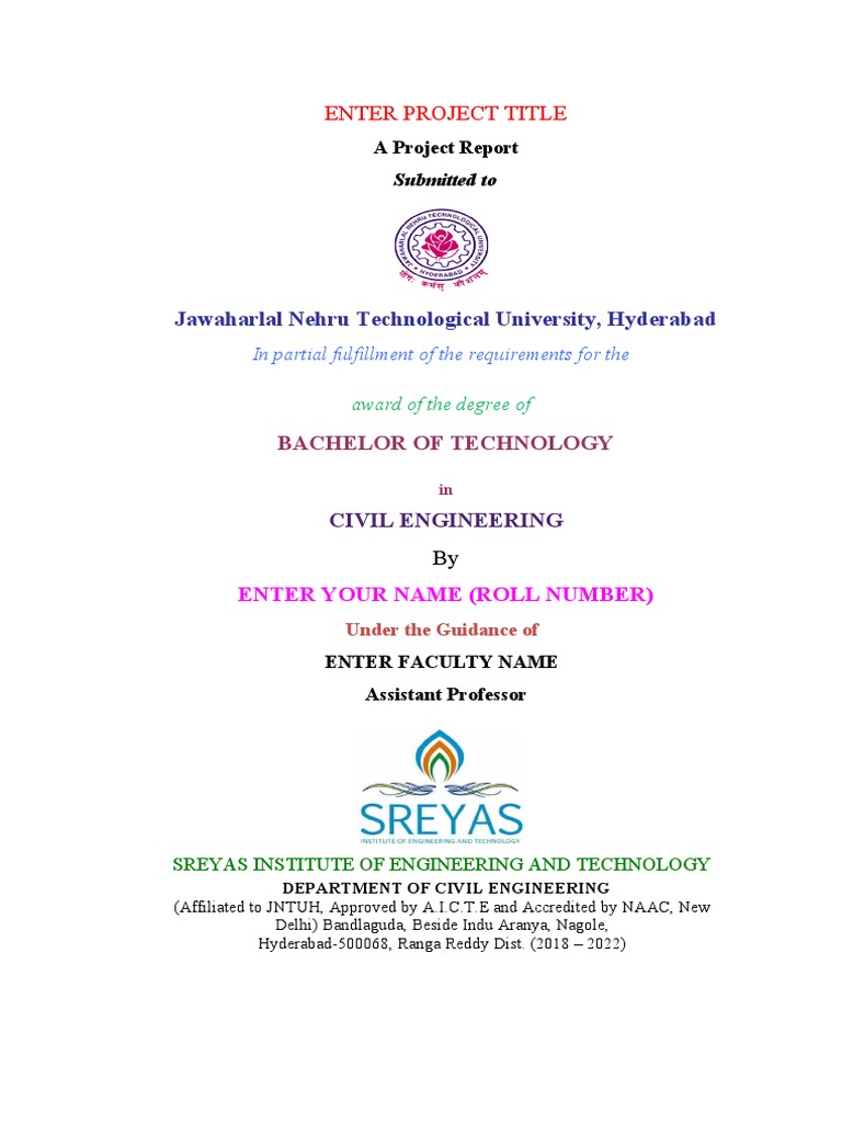 B.Tech Civil Engineering Project Report | PDF