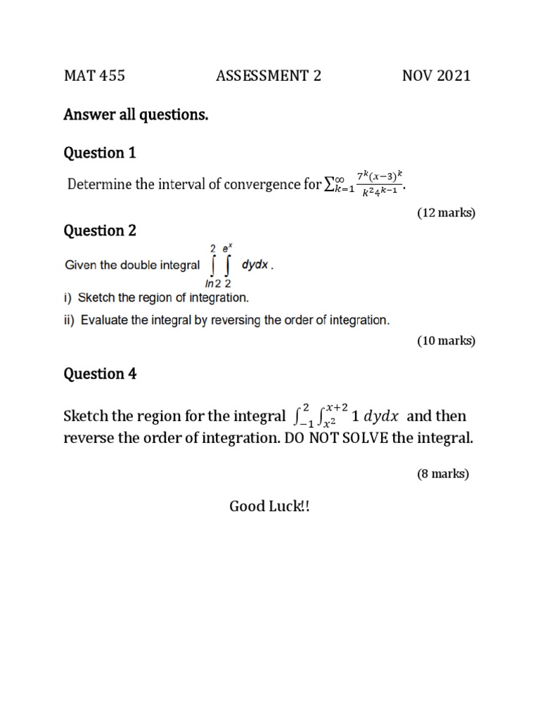 Assessment2 MAT455 | PDF
