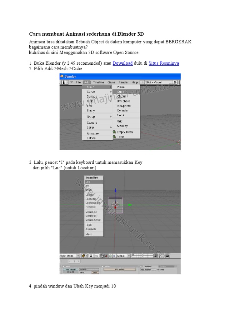 Cara Membuat Animasi Sederhana Di Blender 3D