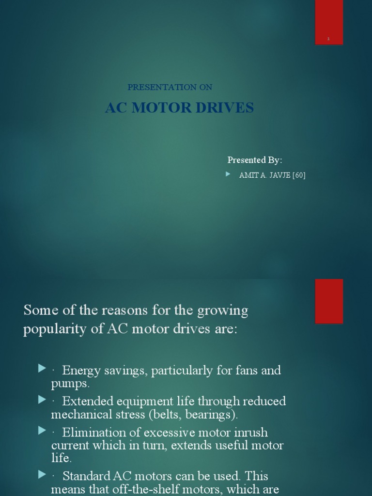 Ac Motor Drives Presentation On PDF Electric Motor Power Inverter