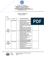 Department of Education: Teacher's Weekly Plan