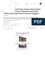 Tarian Adat, Rumah Adat, Pakaian Adat, Senjata Tradisional, Makanan Tradisional, Alat Musik Tradisional & Lagu Daerah Sulawesi Tenggara - PDF