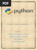 Python Programming .: String Manipulation, List Manipulation, Tuples & Dictionaries