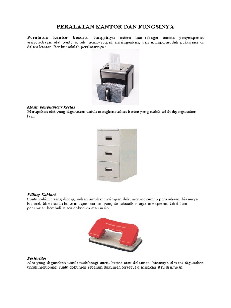 Peralatan Kantor Dan Fungsinya PDF