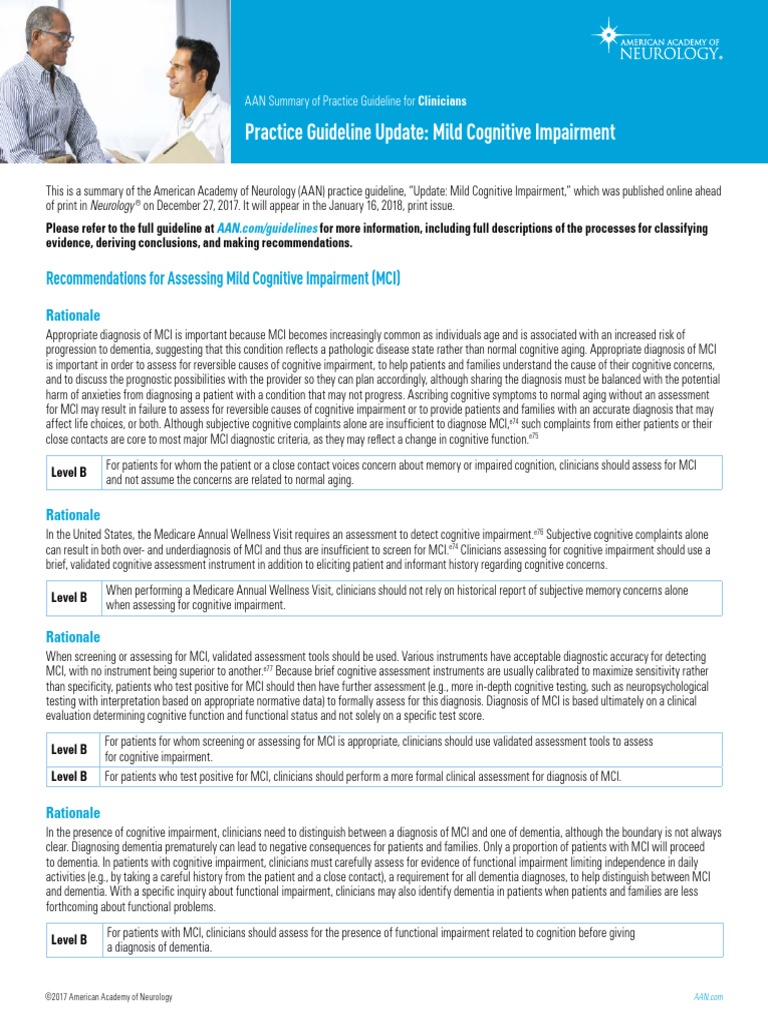 Practice Guideline Update Summary - Mild Cognitive Impairment | PDF ...