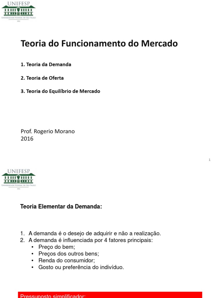 04-Teoria Do Mercado | PDF | Demanda | Oferta e procura