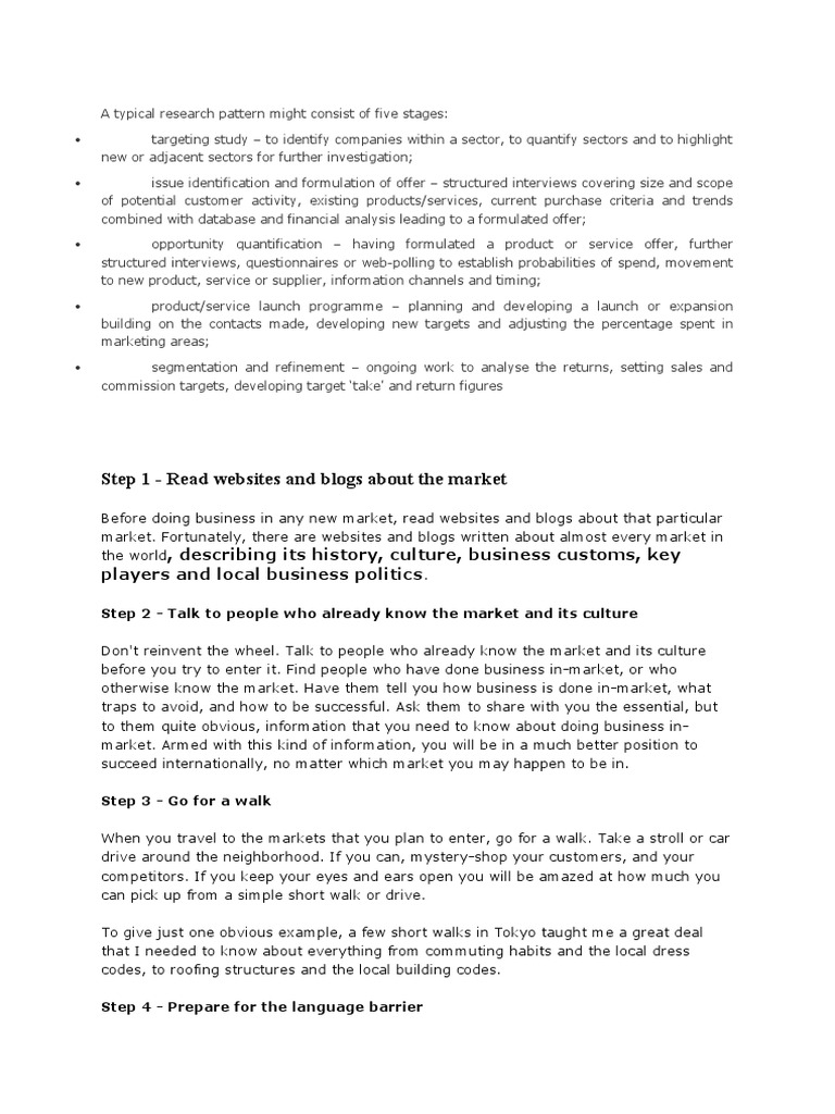 Steps for Successful Market Entry | PDF | Market (Economics ...