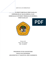 Pengaruh Pertumbuhan Perusahaan, Kepemilikan Manajerial Dan Kebijakan Dividen Terhadap Kinerja Perusahaan