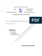 TP Thermodynamique: Réfractions Molaire