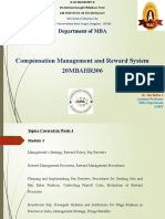 Compensation Management and Reward System 20MBAHR306: Department of MBA