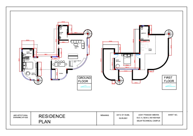 Residence Plan: Ground Floor First Floor | PDF | Home