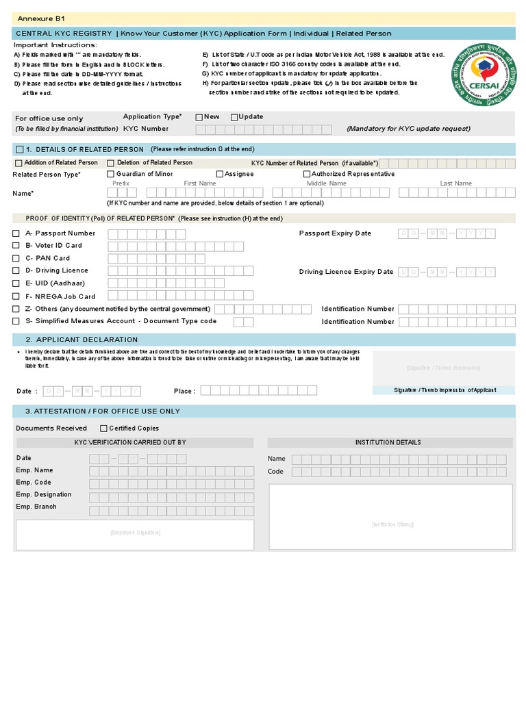 KYC Application Form for Individuals | PDF | Identity Document | Driver ...