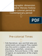The Geographic Dimension of Philippine Literary History From Pre-Colonial Period To Contemporary Period