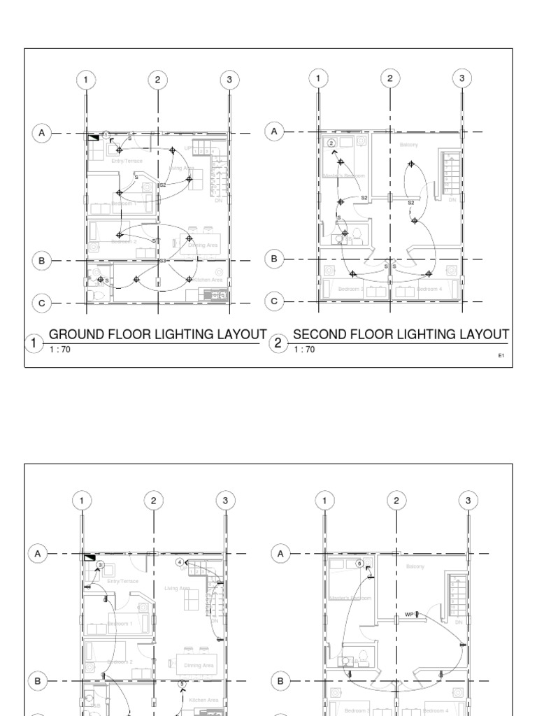 Ground Floor Lighting Layout 1 Second Floor Lighting Layout 2