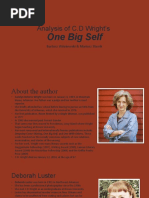 Analysis of C.D Wright's: One Big Self