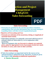 Production and Project Management Cheg5211 Sales Forecasting