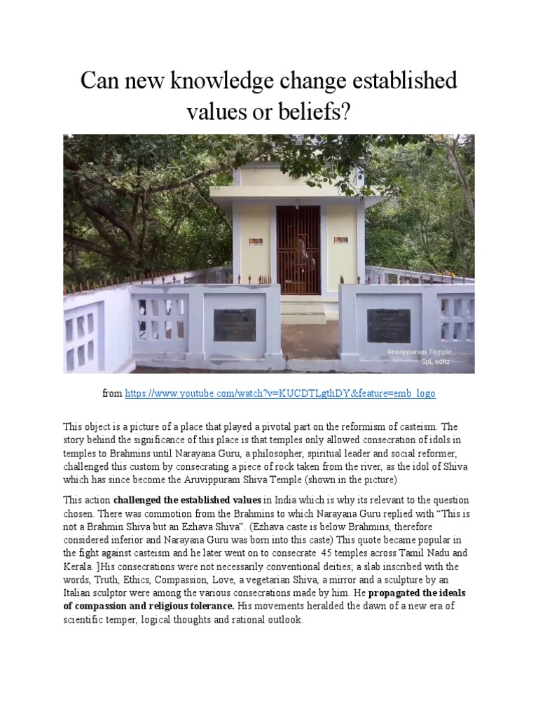 Can New Knowledge Change Establish Values Or Beliefs Pdf