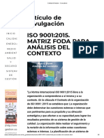 Calidad & Gestion - 9001 FODA Contexto