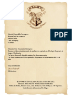 Carta Hogwarts Editable