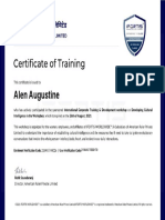 Certificate For Alen Augustine For - Workshop Feedback