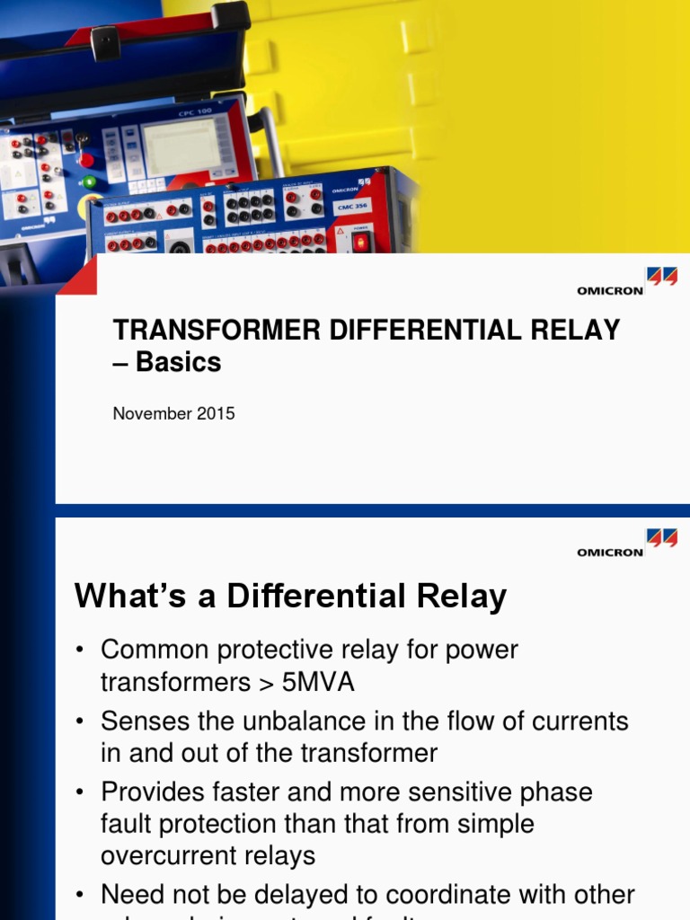 TFR Differential Relay 101 R1 | PDF | Transformer | Electrical Components