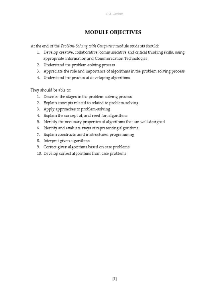 2021 Computer Science Problem-Solving Module Coursebook Student | PDF ...