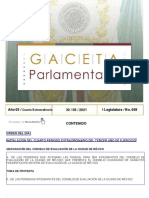 Gaceta Parlamentaria Año 3 Segundo Periodo Receso 30 08 2021 No 659