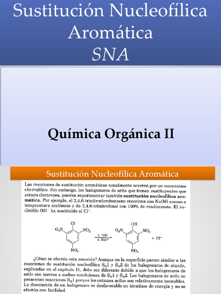 Sustitución Nucleofílica Aromática | PDF | Redox | Química