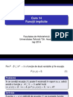 Curs 14 Funcţii Implicite. Facultatea de Hidrotehnică Universitatea Tehnică - Gh. Asachi