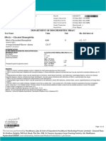 Department of Biochemistry Hba1C: Test Name Value Unit Bio. Ref Interval