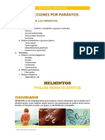 Infecciones por parásitos: clasificación, oxiurosis y ascariasis