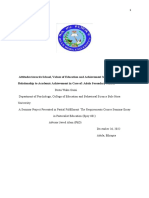 Attitudes Towards School, Values of Education and Achievement Motivation in Relationship To Academic Achievement in Case Of: Adola Secondary School