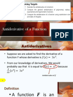 Antiderivative of A Function: Learning Targets