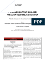 Pravna Regulativa U Oblasti Pružanja Ugostiteljskih Usluga