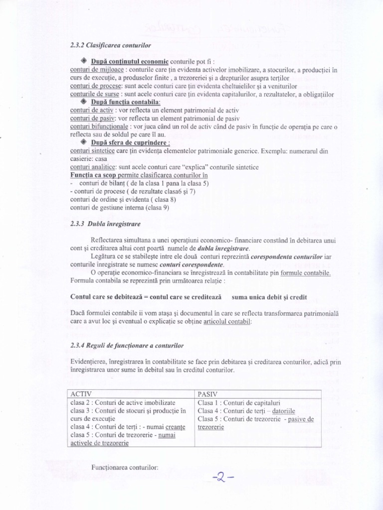 Contul - Clasificare Și Funcționare | PDF