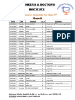 date sheet 2022 class 9