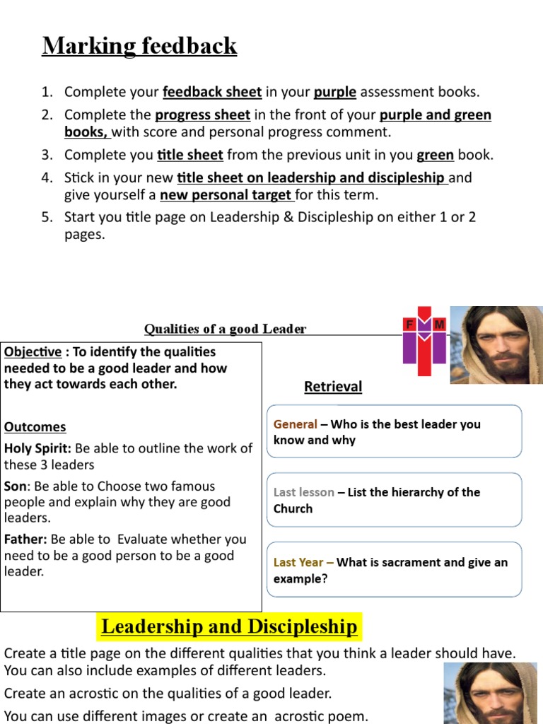 Qualities of A Good Leader Lesson 1 SHE PDF Leadership Psychology